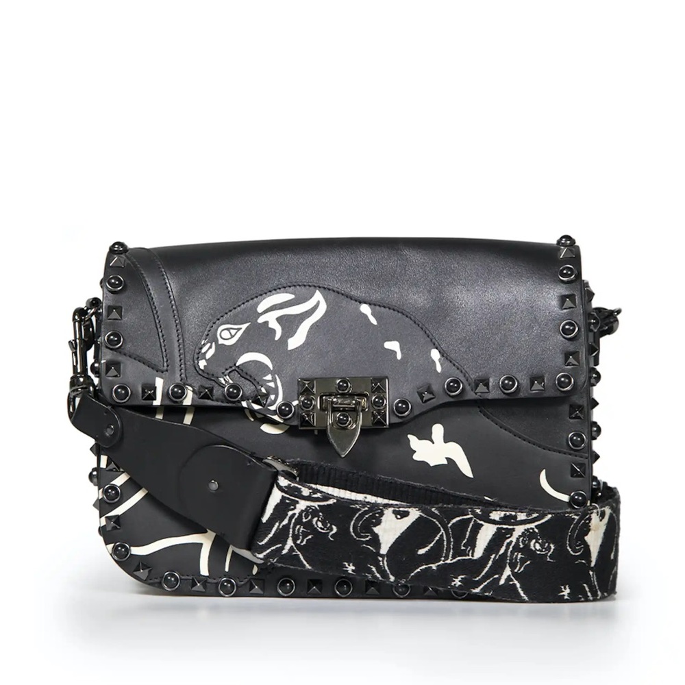 Valentino Panther Rolling Rockstud Bag - Authentic, Brand New Without Tags